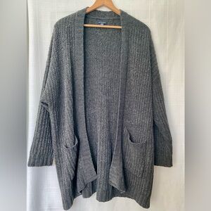 American Eagle Outfitters Dark Gray Knit Cardigan